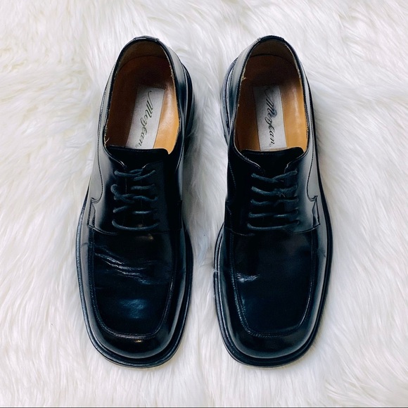 Mezlan Men’s Black Dress 100% Leather Oxford Hand Made Shoes Size 7 1/2 M EUC - Picture 2 of 13